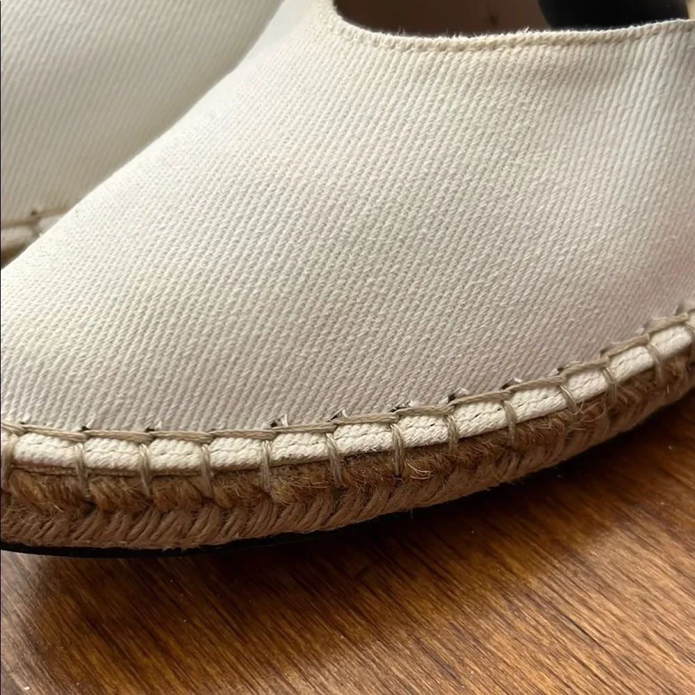 Zara Black and White Espadrille Flats with Bow Accent